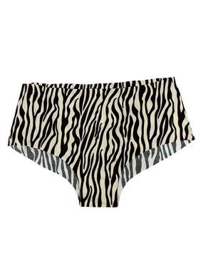 Zebra Print Womens Seamless Briefs Size S Underwear Black White